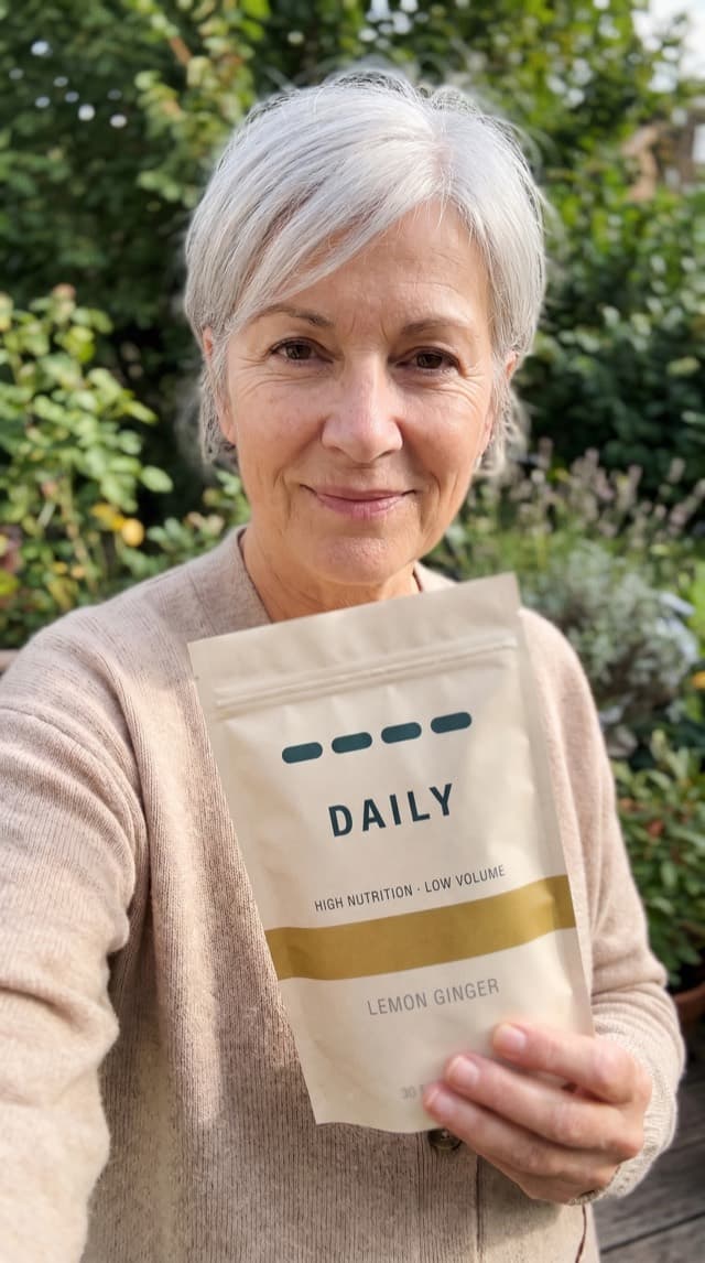 Kundin im Garten mit DAILY HEIST