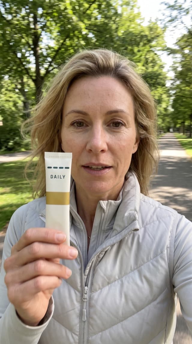 Kunde im Park mit DAILY HEIST Stick